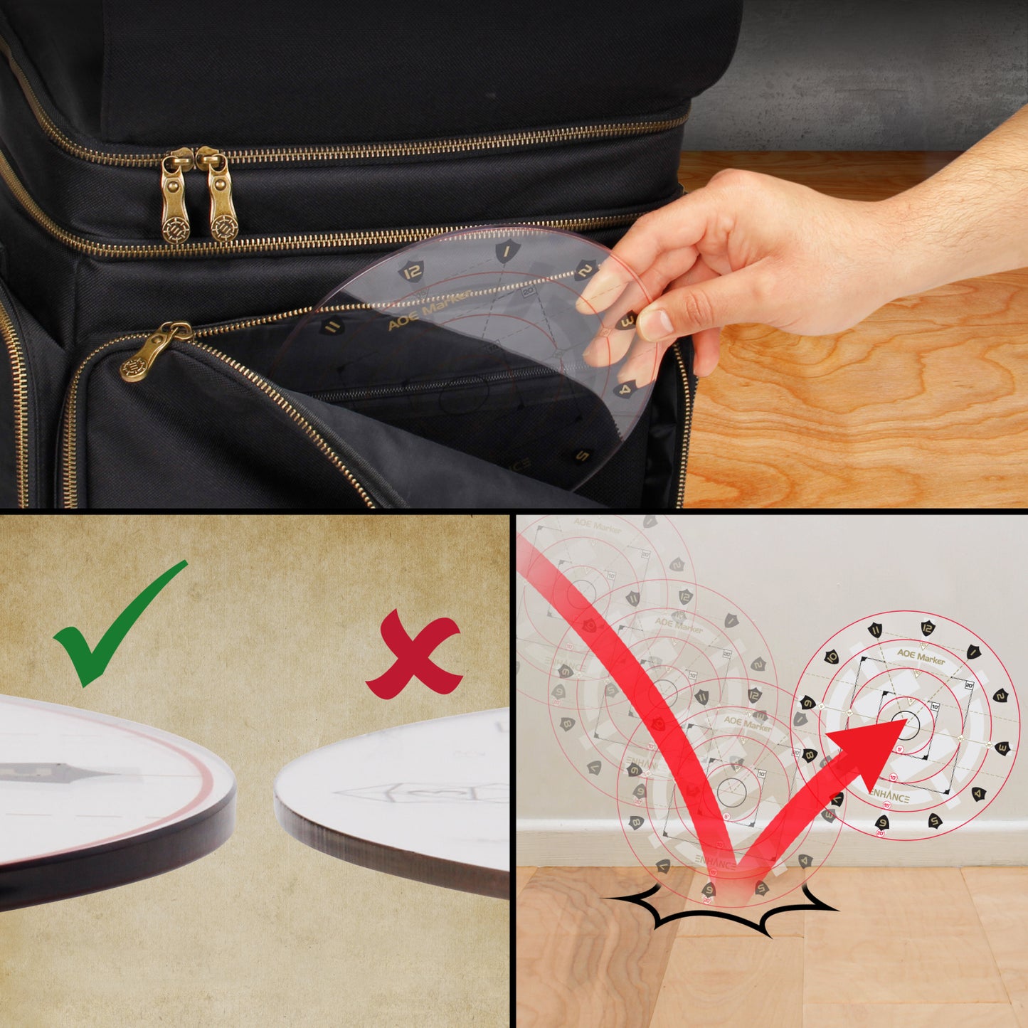 Șablon Vrăji AoE DnD - Set Complet Markere Zone Efect pentru Dungeons & Dragons