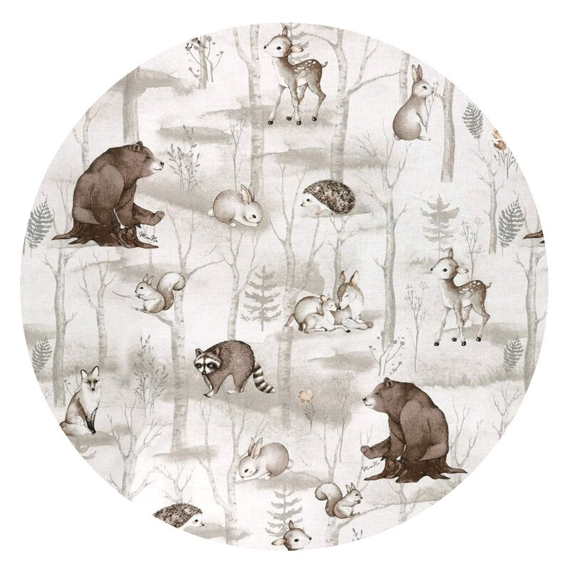 Sac de dormit, MimiNu, Cu picioruse, De iarna, Din bumbac certificat Oeko Tex Standard 100, Cu fermoar pe mijloc, 103 cm, 2-6 ani, 2.5 Tog, Design, Woodland