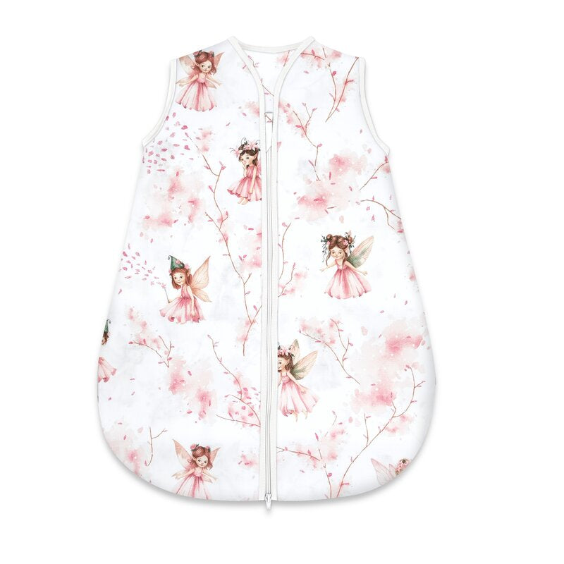 Sac de dormit, MimiNu, Pentru bebelusi, De iarna, Din bumbac certificat Oeko Tex Standard 100, Cu fermoar, 70 cm, 0 - 6 luni, 2.5 Tog, Fairy Pink