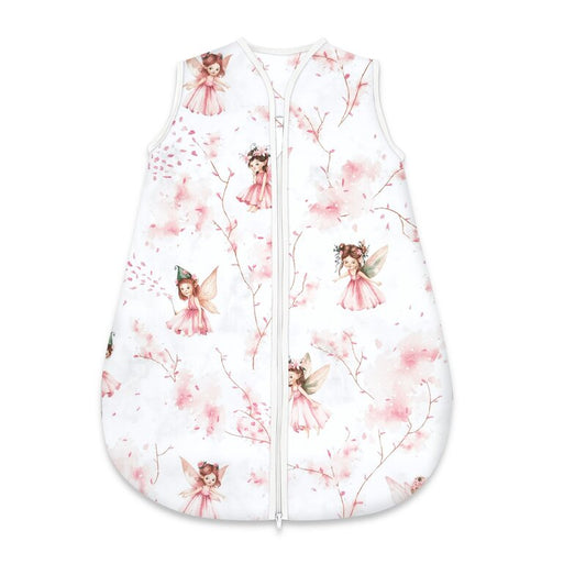 Sac de dormit, MimiNu, Pentru bebelusi, De iarna, Din bumbac certificat Oeko Tex Standard 100, Cu fermoar, 70 cm, 0 - 6 luni, 2.5 Tog, Fairy Pink