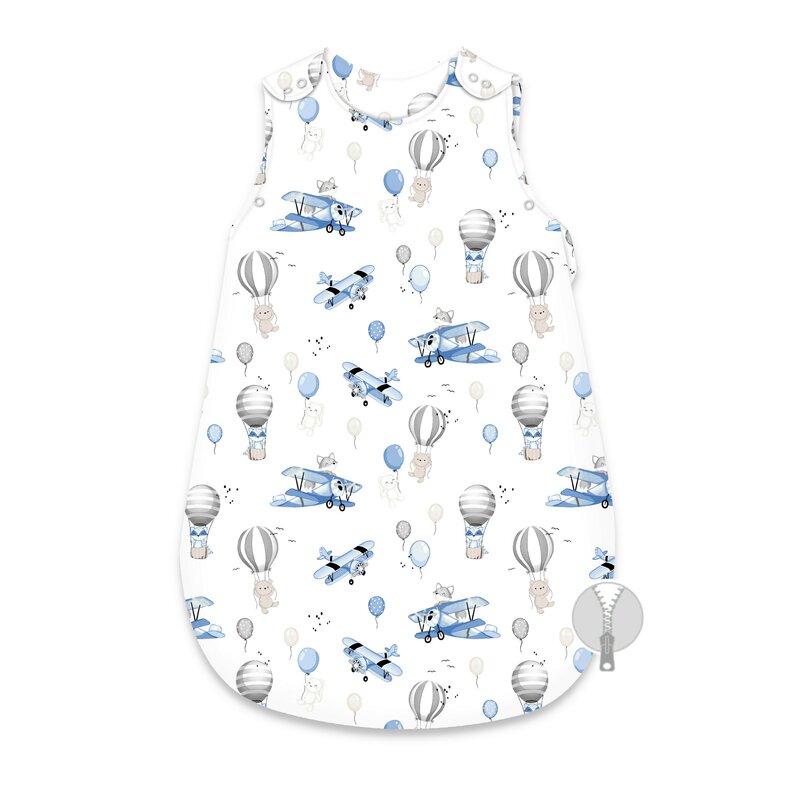 Sac de dormit MimiNu Blue Plane, 74cm, 2,5 TOG