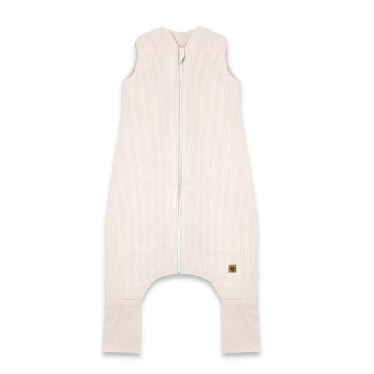 Sac de dormit, MimiNu, Premium, Cu picioruse, De iarna, Din bumbac interlock certificat Oeko Tex Standard 100, Cu fermoar, 2 - 6 ani, M, Soft Powder Pink Stripes