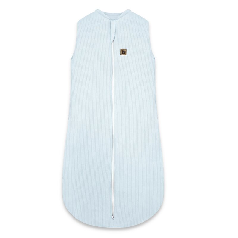 Sac de dormit, MimiNu, Premium, Din bumbac interlock, Materiale certificate Oeko Tex Standard 100, Cu fermoar, 3 - 12 luni, 2.5 Tog, Soft Blue