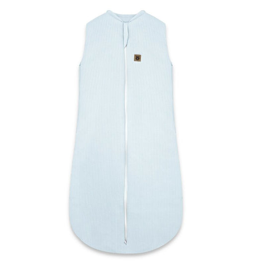 Sac de dormit, MimiNu, Premium, Din bumbac interlock, Materiale certificate Oeko Tex Standard 100, Cu fermoar, 3 - 12 luni, 2.5 Tog, Soft Blue