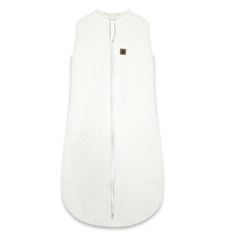 Sac de dormit, MimiNu, Premium, Din bumbac interlock, Materiale certificate Oeko Tex Standard 100, Cu fermoar, 3 - 12 luni, 2.5 Tog, Soft Ecru