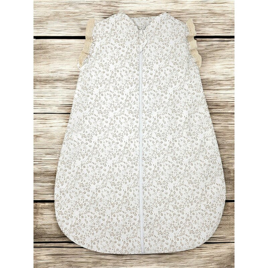 Sac de dormit, MimiNu, Premium, Pentru bebelusi, De iarna, Din bumbac certificat Oeko Tex Standard 100, Cu dantela si volan, 70 cm, 2.5 Tog, Meadow