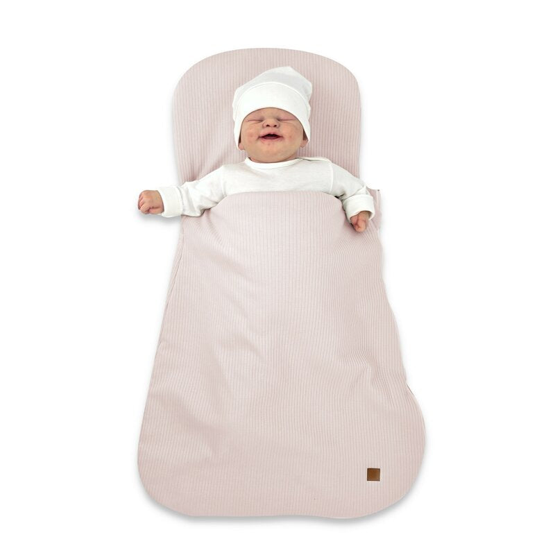 Sac de dormit multifunctional, MimiNu, Pentru patut, landou sau cosulet, Din bumbac interlock, Materiale certificate Oeko Tex Standard 100, Soft Powder Pink