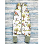 Sac de dormit Qmini cu piciorușe 103 cm, Fox on bikes Natural