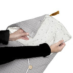 Sac de iarna cu gluga, Jane, Mims Plus, Pentru carucior si scoica auto, 88 x 43 cm, Inchidere cu nasturi si fermoar, Botanic