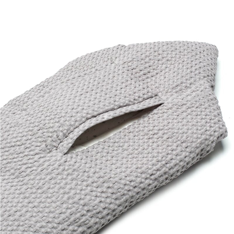 Sac de iarna cu gluga, Jane, Mims Plus, Pentru carucior si scoica auto, 88 x 43 cm, Inchidere cu nasturi si fermoar, Dim Grey