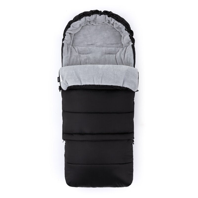 Sac de iarna, Feedo, Multifunctional, 3 in 1, Pentru carucior, landou sau scaun auto, Fermoar care permite scurtarea dimensiunii, Cu snur, 110 cm, 0-3 ani, Black
