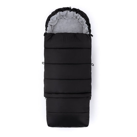Sac de iarna, Feedo, Multifunctional, 3 in 1, Pentru carucior, landou sau scaun auto, Fermoar care permite scurtarea dimensiunii, Cu snur, 110 cm, 0-3 ani, Black