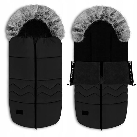 Sac de iarna, Lionelo, Frode, Pentru carucior, 90x45 cm, Impermeabil, Universal, Negru