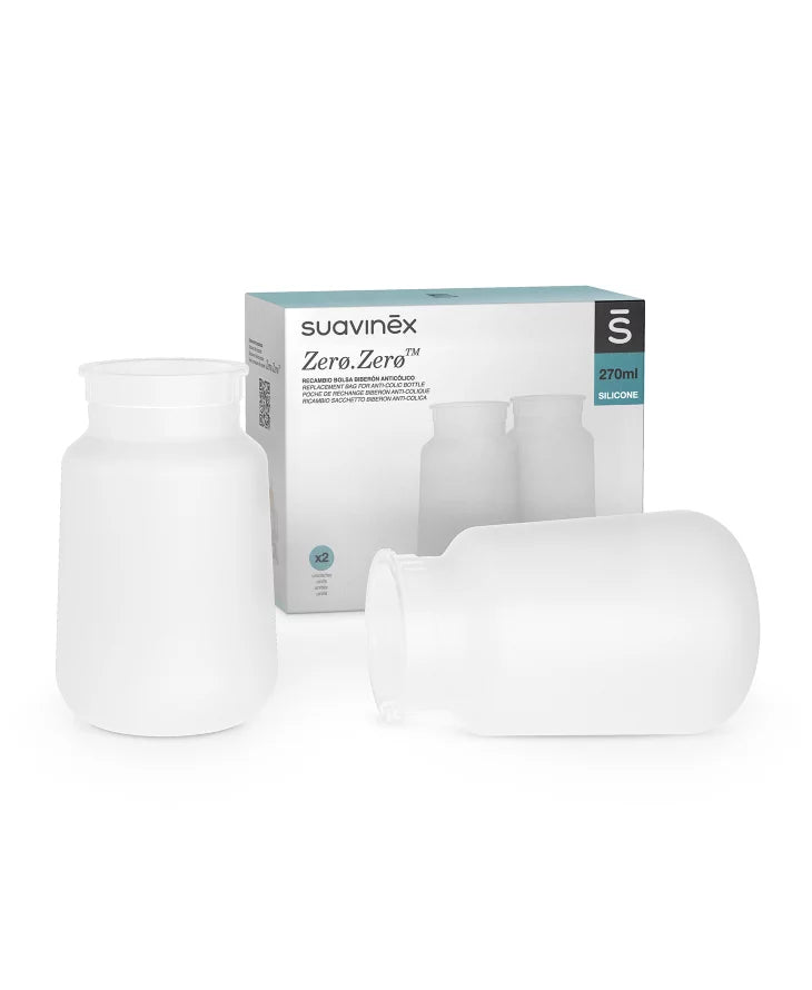Set saculeti din silicon Suavinex pentru biberon anticolici Zero Zero