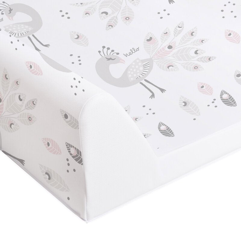 Saltea de infasat, Ceba Baby, Confort, 50x70 cm, Atasabila la patut, Fara BPA, 0 luni+, Lolly Polly Peacock