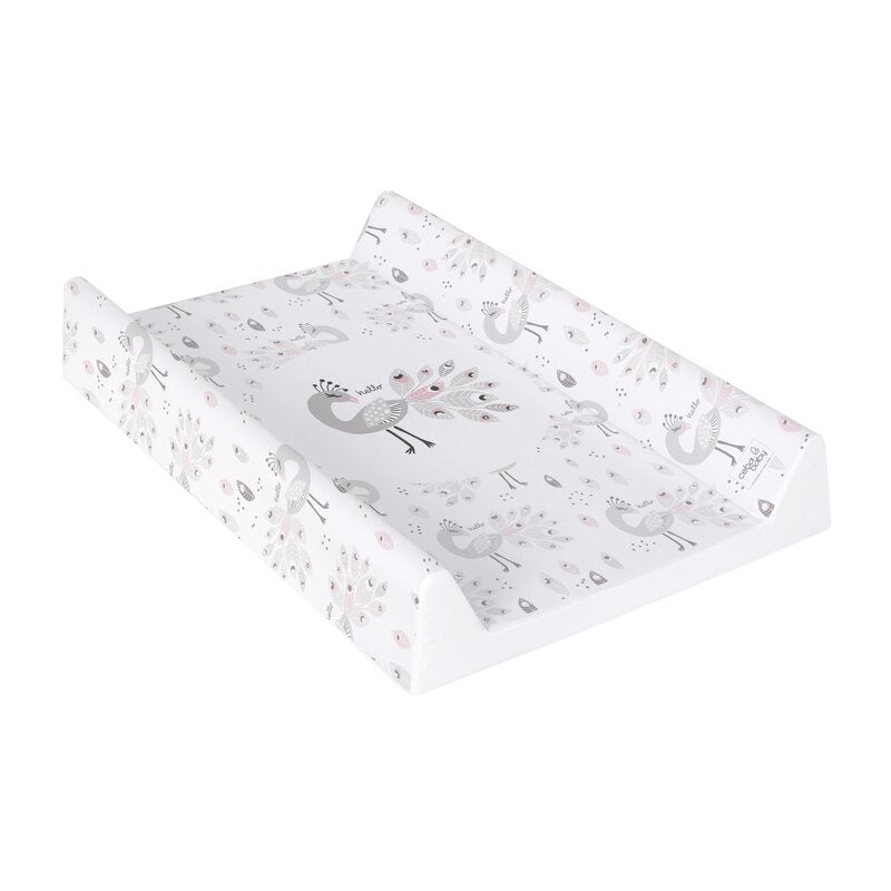 Saltea de infasat, Ceba Baby, Confort, 50x70 cm, Atasabila la patut, Fara BPA, 0 luni+, Lolly Polly Peacock