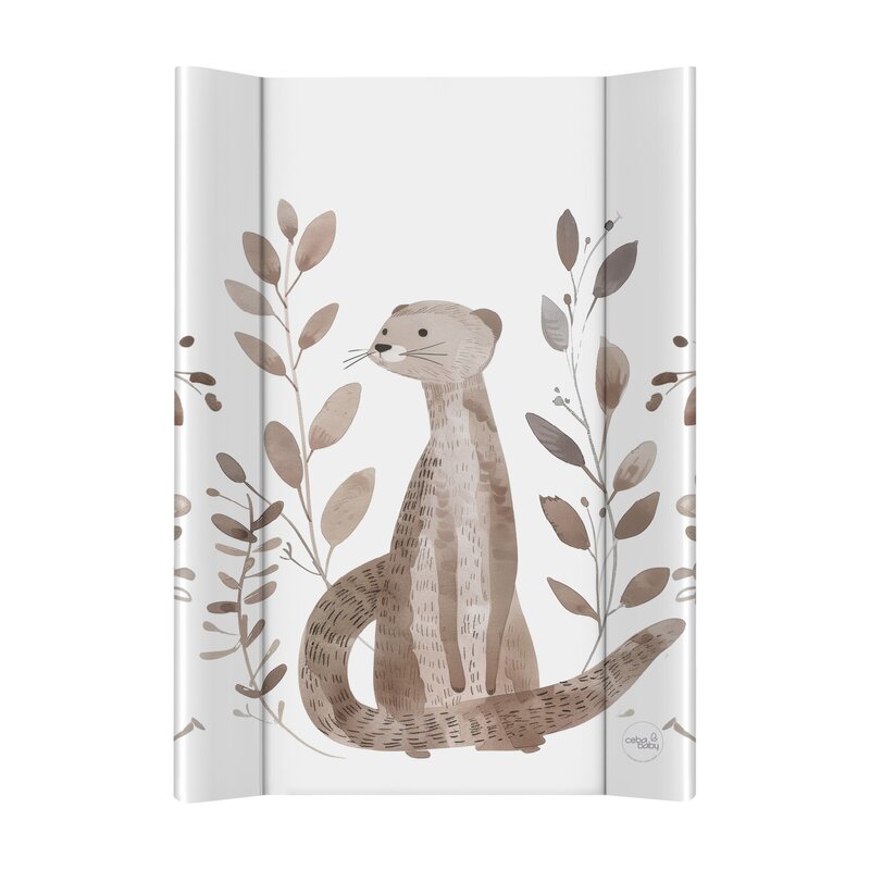 Saltea de infasat, Ceba Baby, Cu intaritura, 70x50 cm, Suprafata impermeabila, Pentru comode de infasat, masute sau patuturi, Fara ftalati, 0 luni+, Basic Clever Otter