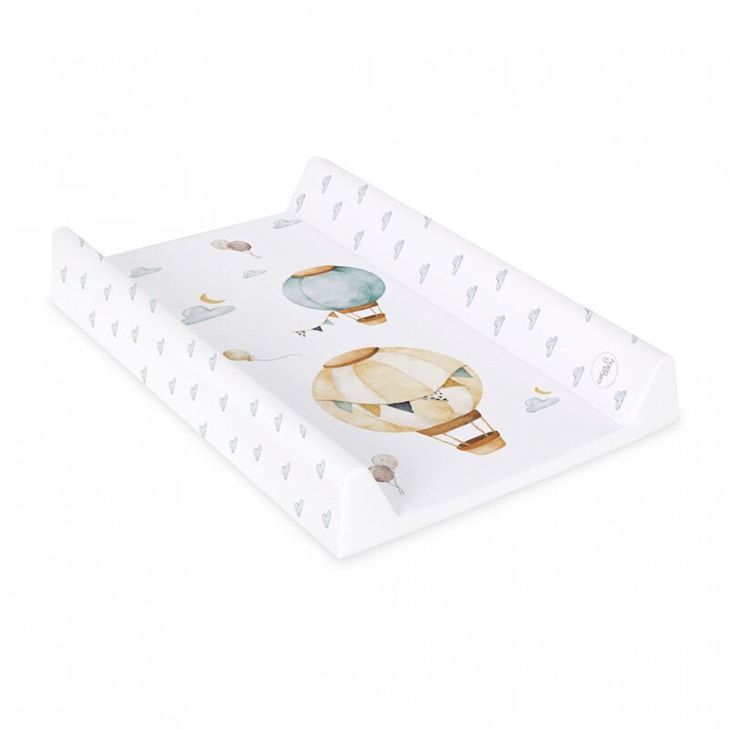 Saltea de infasat, Ceba Baby, Cu Intaritura, Pentru comode, masute de infasat si patuturi, 50x70 cm, Fara BPA, Certificata Oeko-Tex Standard 100, 0 luni+, Basic Balloons