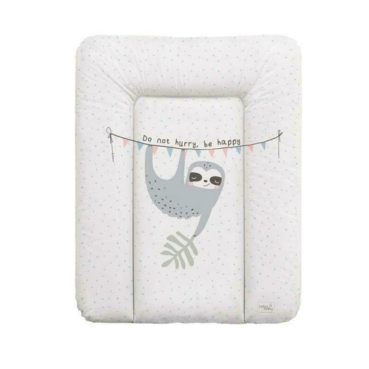 Saltea de infasat, Ceba Baby moale lenesul Candy Andy, Fara ftalati, 70 x 50 cm, Alb/Gri