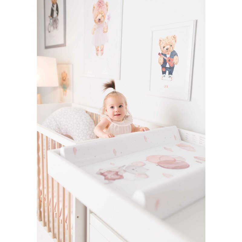 Saltea de infasat, Ceba Baby, Moale, Profilata, 50x70 cm, Pentru comode si masute de infasat, Fara BPA, Impermeabila, 0 luni+, Basic Glamour Style