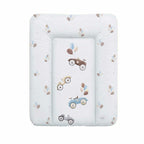 Saltea de infasat, Ceba Baby moale Retro Cars, Fara ftalati, 70 x 50 cm, Alb/Bej