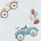 Saltea de infasat, Ceba Baby moale Retro Cars, Fara ftalati, 70 x 50 cm, Alb/Bej
