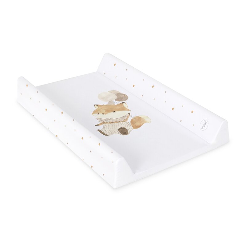 Saltea de infasat, Ceba Baby, Ultra Light, 50x70 cm, Atasabila la patut, Fara BPA, 0 luni+, Fox with Balloon