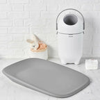 Saltea de infasat, Nattou, Softy, Moale, Utilizabil si fara husa, Design ergonomic, Spuma PU, 70x50x10 cm, Fara BPA, 0 luni+, Gri