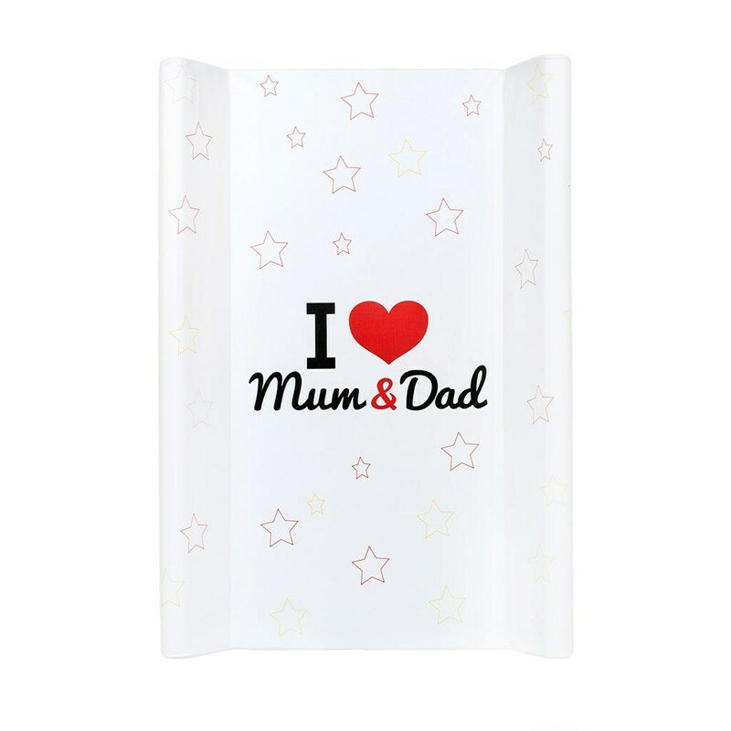 Saltea de infasat New Baby I Love Mum and Dad 50x70 cm, Alb – salteaua cu inscripția I love Mum and Dad
