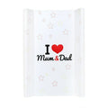 Saltea de infasat New Baby I Love Mum and Dad 50x70 cm, Alb – salteaua cu inscripția I love Mum and Dad