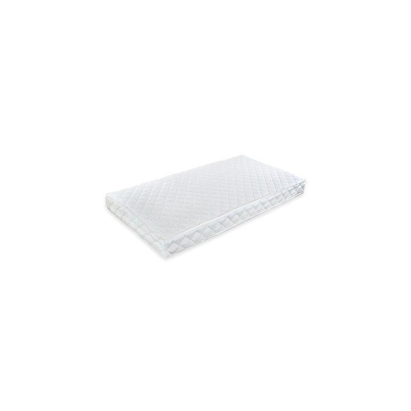 Saltea BabyNeeds Cocos Confort II 120x60x12 cm albă – vedere de ansamblu cu husa albă