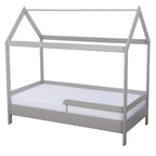 Saltea BabyNeeds Confort 160x80x15 cm albă – saltea prezentată într-un pat de junior tip căsuță