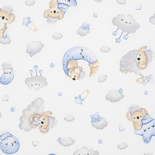 Saltea patut bebe, New Baby, Din spuma, Cu husa detasabila, 120x60x6 cm, 0 luni+, Blue Koala