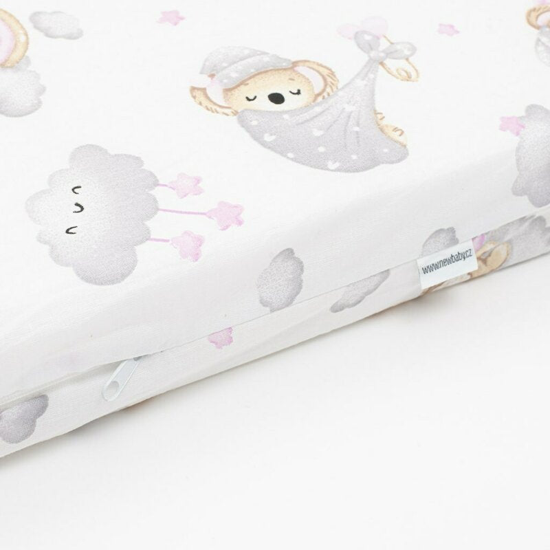 Saltea patut bebe, New Baby, Din spuma, Cu husa detasabila, 120x60x6 cm, 0 luni+, Pink Koala