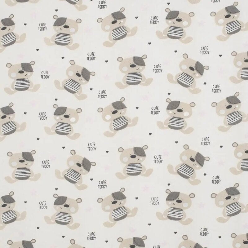 Saltea patut bebe, New Baby, Teddy Bear, Din spuma, Cu husa detasabila, 120x60x5 cm, 0 luni+, Multicolor