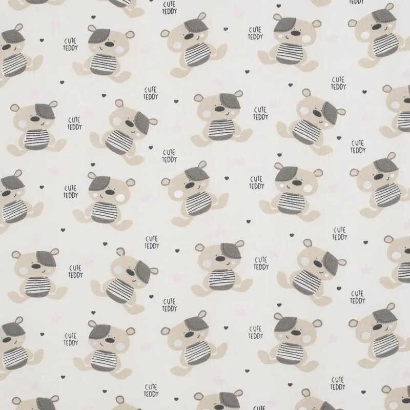 Saltea patut bebe, New Baby, Teddy Bear, Din spuma, Cu husa detasabila, 120x60x5 cm, 0 luni+, Multicolor