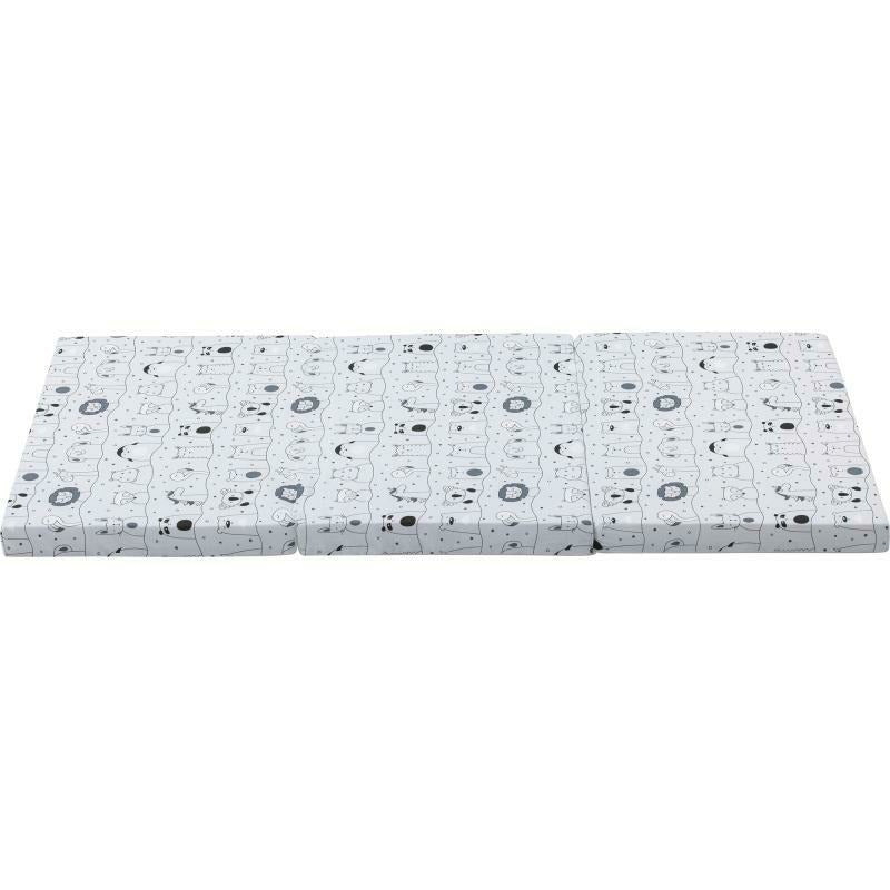 Saltea pliabila, FreeON, Pentru patut, Cu husa detasabila din bumbac, Pentru patut de dimensiunea 120x60 cm, Conform cu standardul european de securitate EN 16890/2021, Animal Kingdom