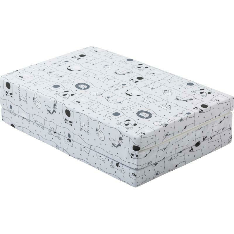 Saltea pliabila, FreeON, Pentru patut, Cu husa detasabila din bumbac, Pentru patut de dimensiunea 120x60 cm, Conform cu standardul european de securitate EN 16890/2021, Animal Kingdom