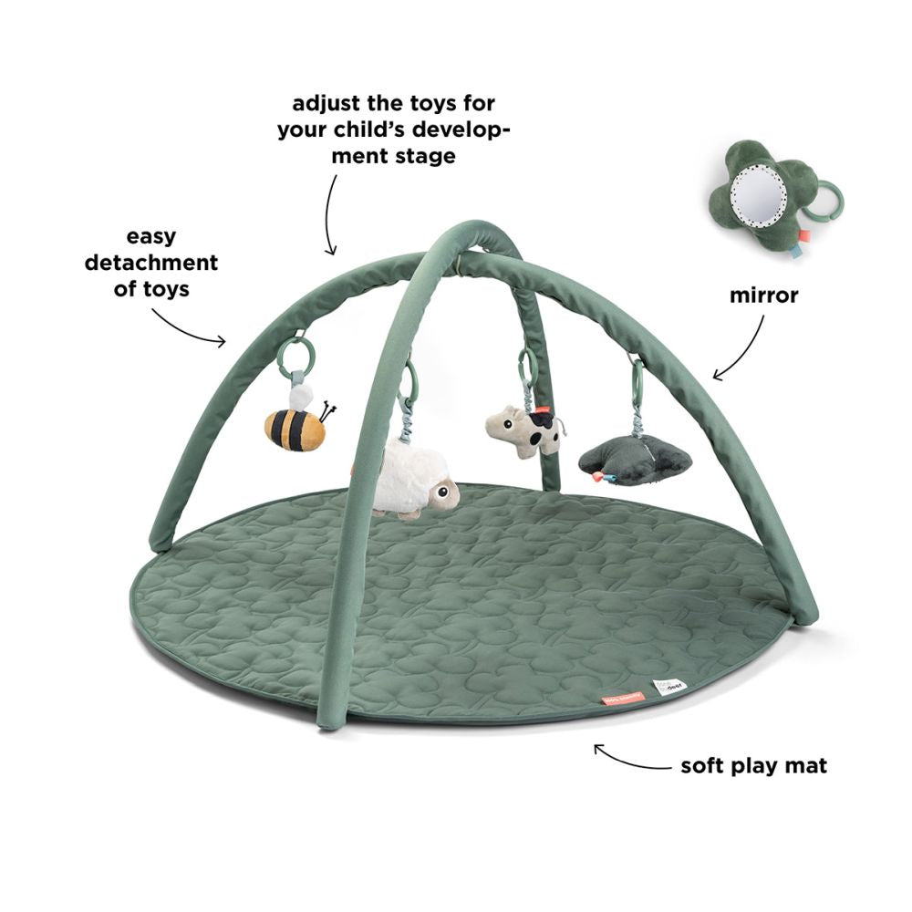 Salteluta de joaca cu activitati Done by Deer Tiny Farm Green