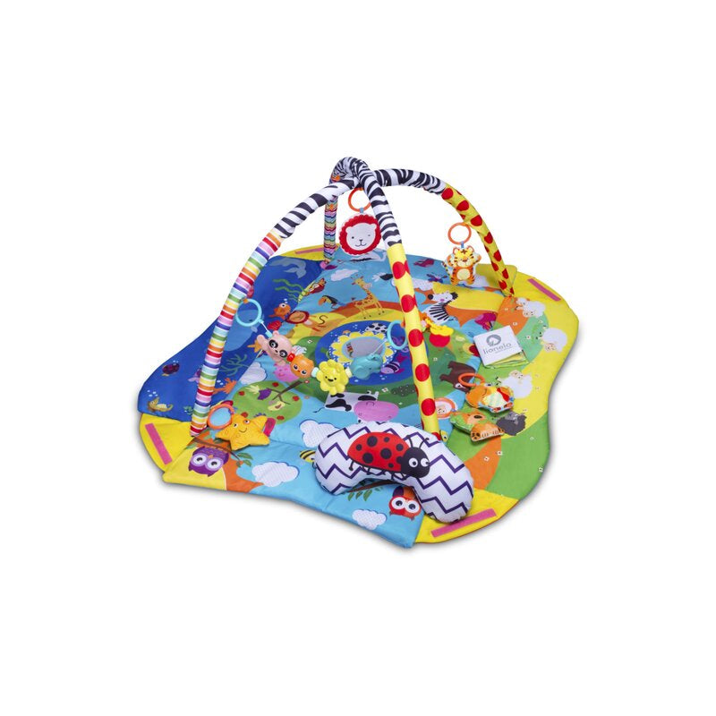 Salteluta interactiva, Lionelo, Anika, Cu jucarii, Oglinda, Perna, Conform cu standardul european de securitate EN71, Multicolor