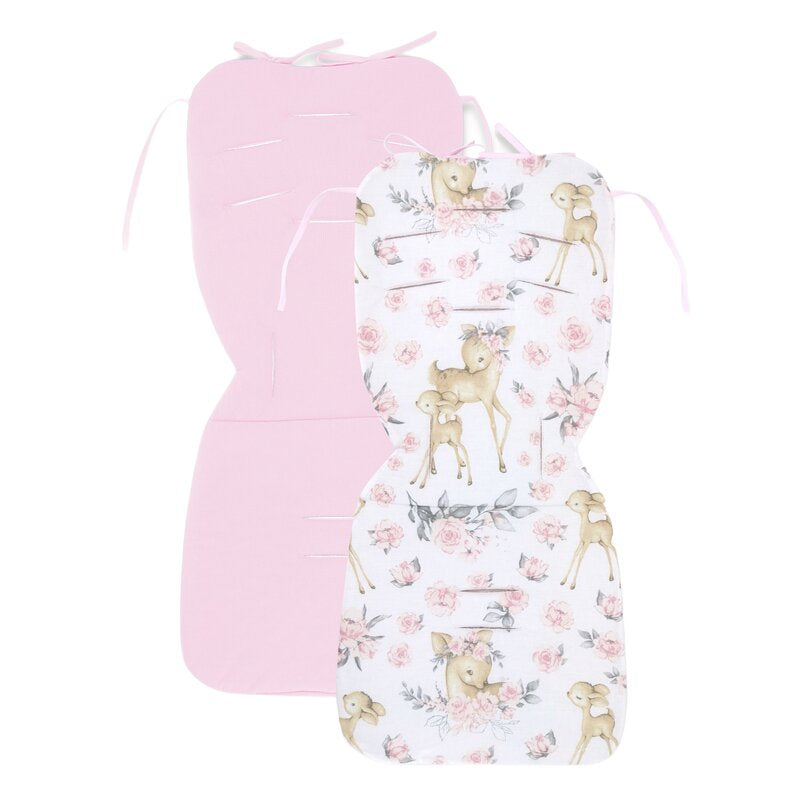 Salteluță pentru cărucior MimiNu Sweet Deer Pink/Pink, 78x34 cm