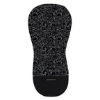 Salteluta pentru carucior, Petite&Mars, Din spuma cu memorie, 86 x 42 cm, Reversibila, Universala, Din bumbac, Design pisici, Negru
