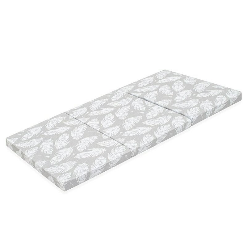 Saltea pliabila New Baby Standard Feather 120x60x5 cm, Gri – salteaua întinsă
