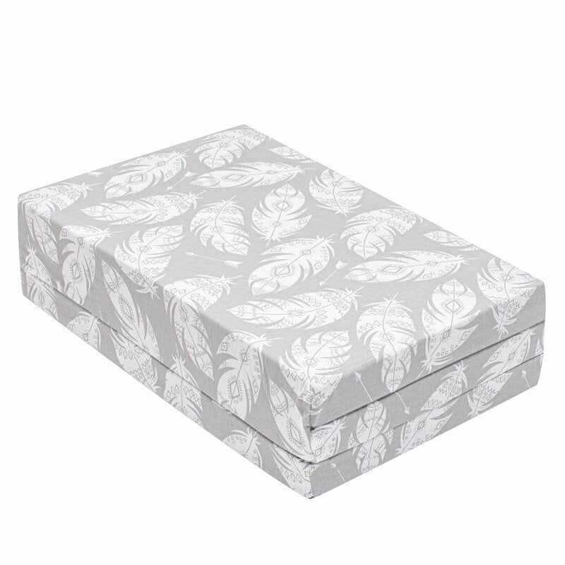 Saltea pliabila New Baby Standard Feather 120x60x5 cm, Gri – salteaua complet pliată