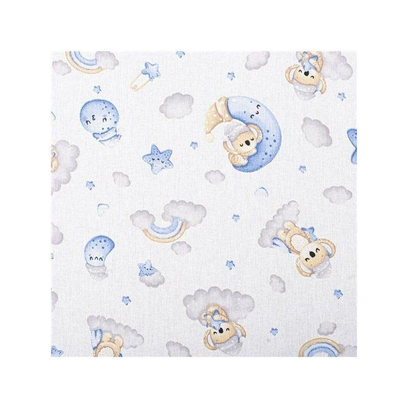 Saltea pliabila New Baby Standard Koala 120x60x5 cm, Albastru – detaliu al imprimeului Koala