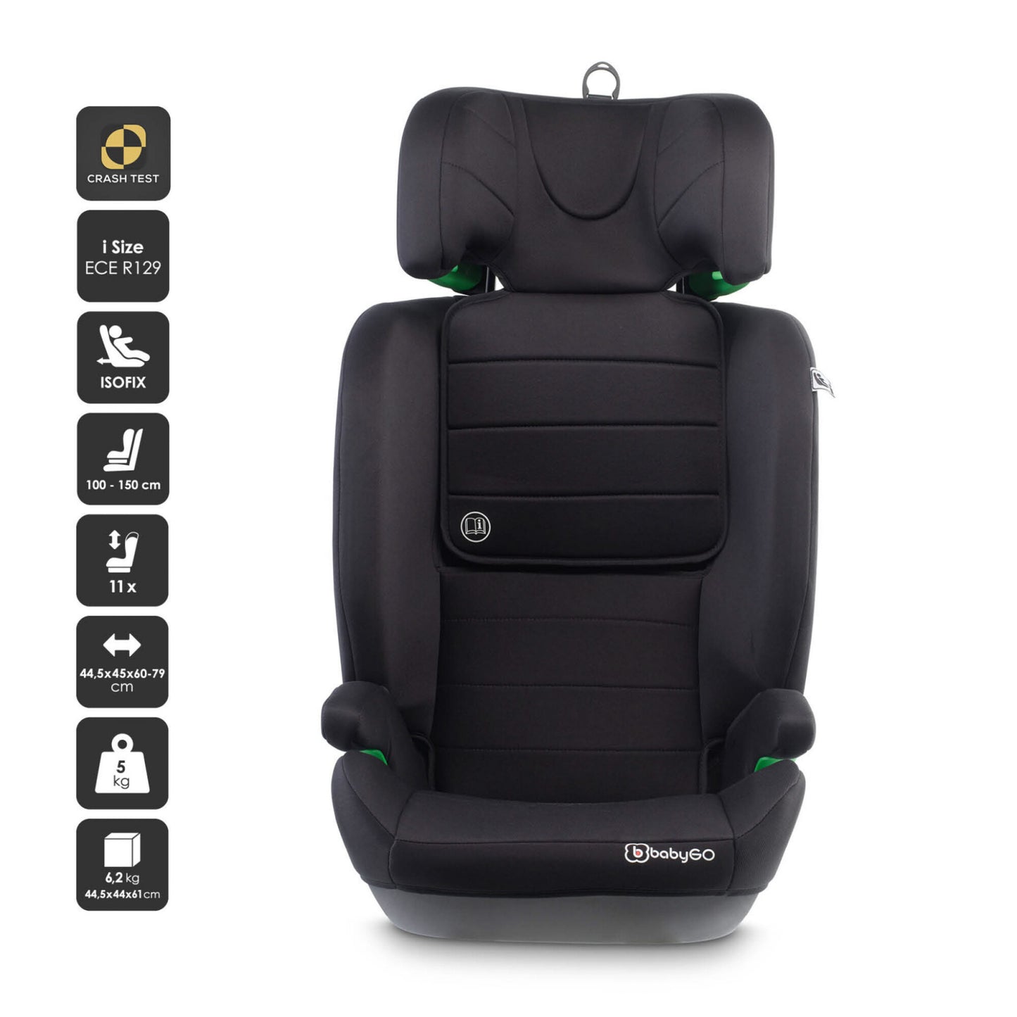 BabyGo - Scaun auto SafeChild2 Black, 100-150 cm, certificat R129