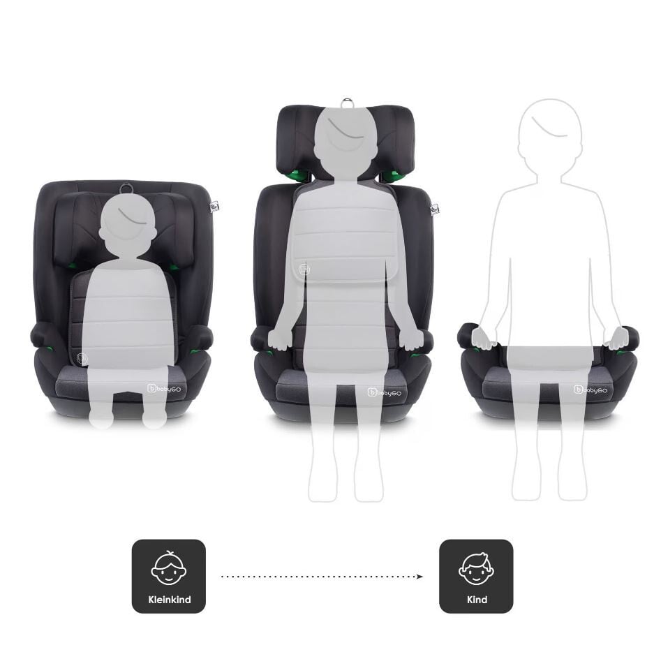 BabyGo - Scaun auto SafeChild2 Black, 100-150 cm, certificat R129