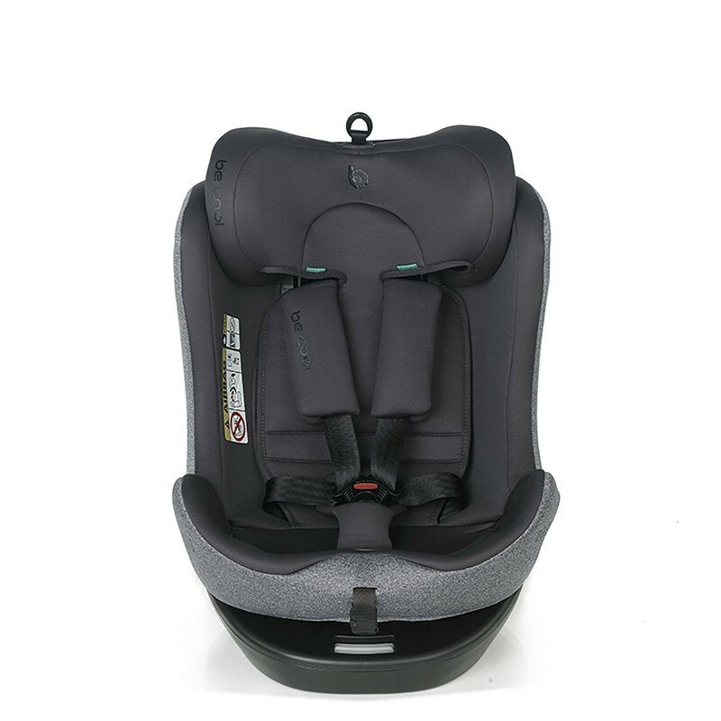Scaun auto, Be Cool, Easy I-Size, Rotire 360 grade, 40 - 150 cm, 0 - 36 kg, Cu Isofix si Centura Top Tether, Conform cu standardul european de securitate ECE R129, Antracita