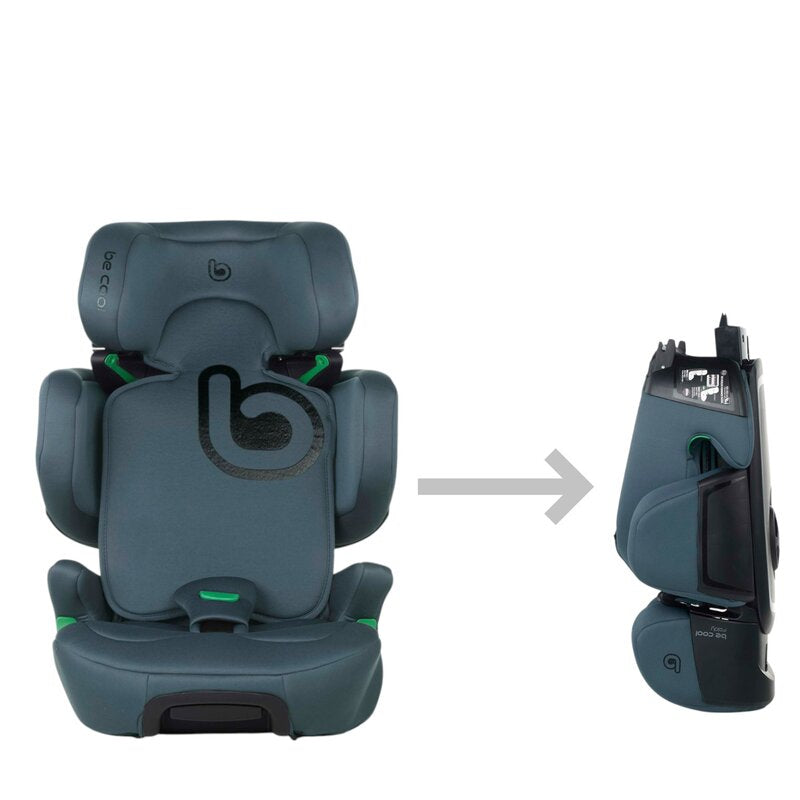 Scaun auto, Be Cool, Foldy, I-Size, Cu sistem isofix, Pliabil, 100-150 cm, 4-12 ani, Conform cu standardul european de securitate ECE R129, Be Petrol