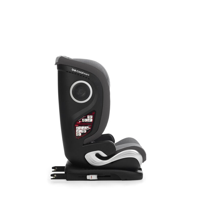 Scaun auto, Be Cool, Mars, I-Size, 100-150 cm, 4-12 ani, Cu isofix, Protectie superioara in caz de impact lateral - SPS, Cu tetiera reglabila, Conform cu standardul european de securitate ECE R129, Be Smoke